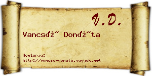 Vancsó Donáta névjegykártya